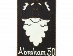 Chocoladeplakkaat met tekst: Abraham 50