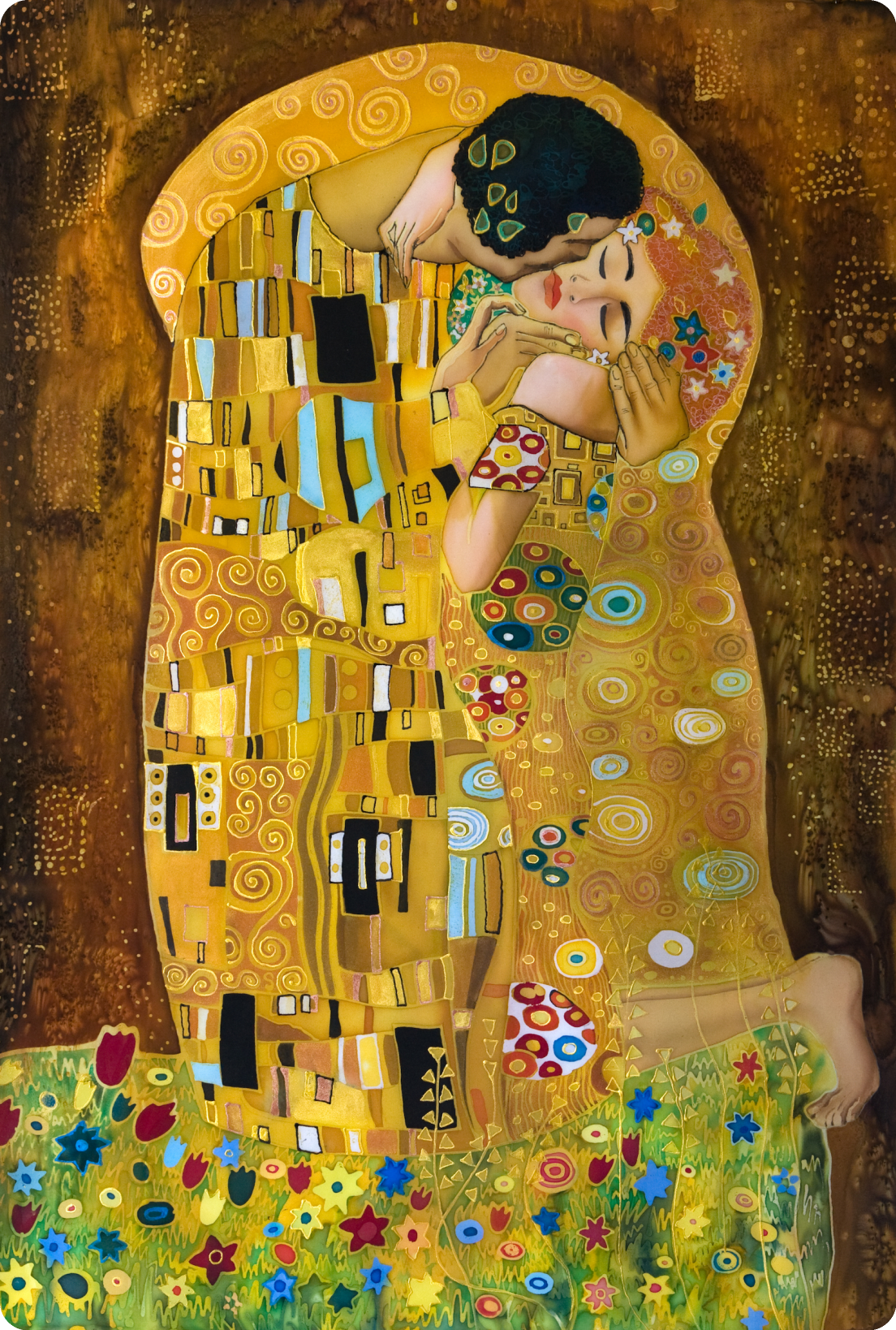 Het wereldberoemde schilderij 'Der Kuss' van Gustav Klimt